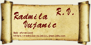 Radmila Vujanić vizit kartica